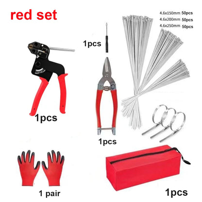 Heavy-Duty Stainless Steel Cable Tie Gun – Automatic Tensioning & Cutting Zip Tie Tool for Professional Fastening