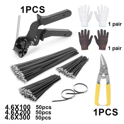 Heavy-Duty Stainless Steel Cable Tie Gun – Automatic Tensioning & Cutting Zip Tie Tool for Professional Fastening