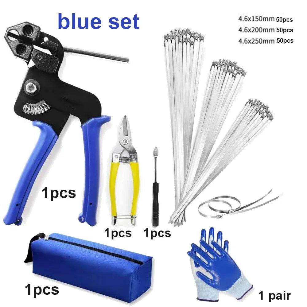 Heavy-Duty Stainless Steel Cable Tie Gun – Automatic Tensioning & Cutting Zip Tie Tool for Professional Fastening
