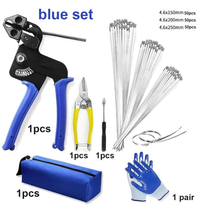 Heavy-Duty Stainless Steel Cable Tie Gun – Automatic Tensioning & Cutting Zip Tie Tool for Professional Fastening