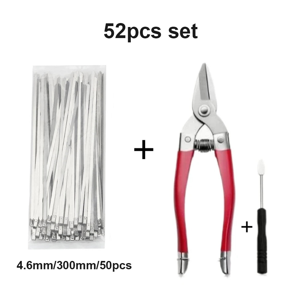 Heavy-Duty Stainless Steel Cable Tie Gun – Automatic Tensioning & Cutting Zip Tie Tool for Professional Fastening