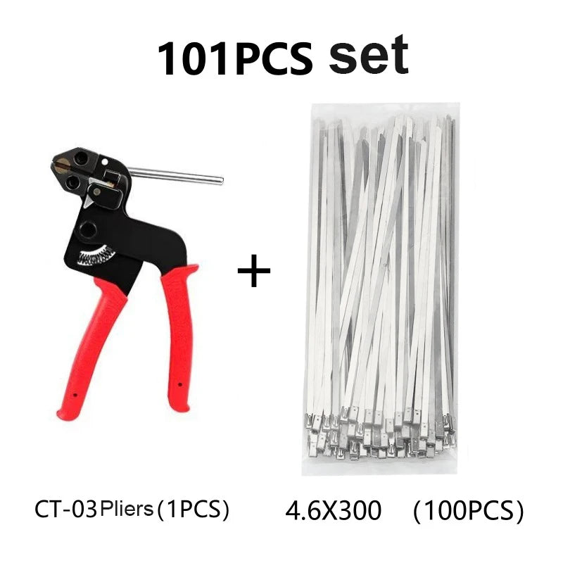 Heavy-Duty Stainless Steel Cable Tie Gun – Automatic Tensioning & Cutting Zip Tie Tool for Professional Fastening