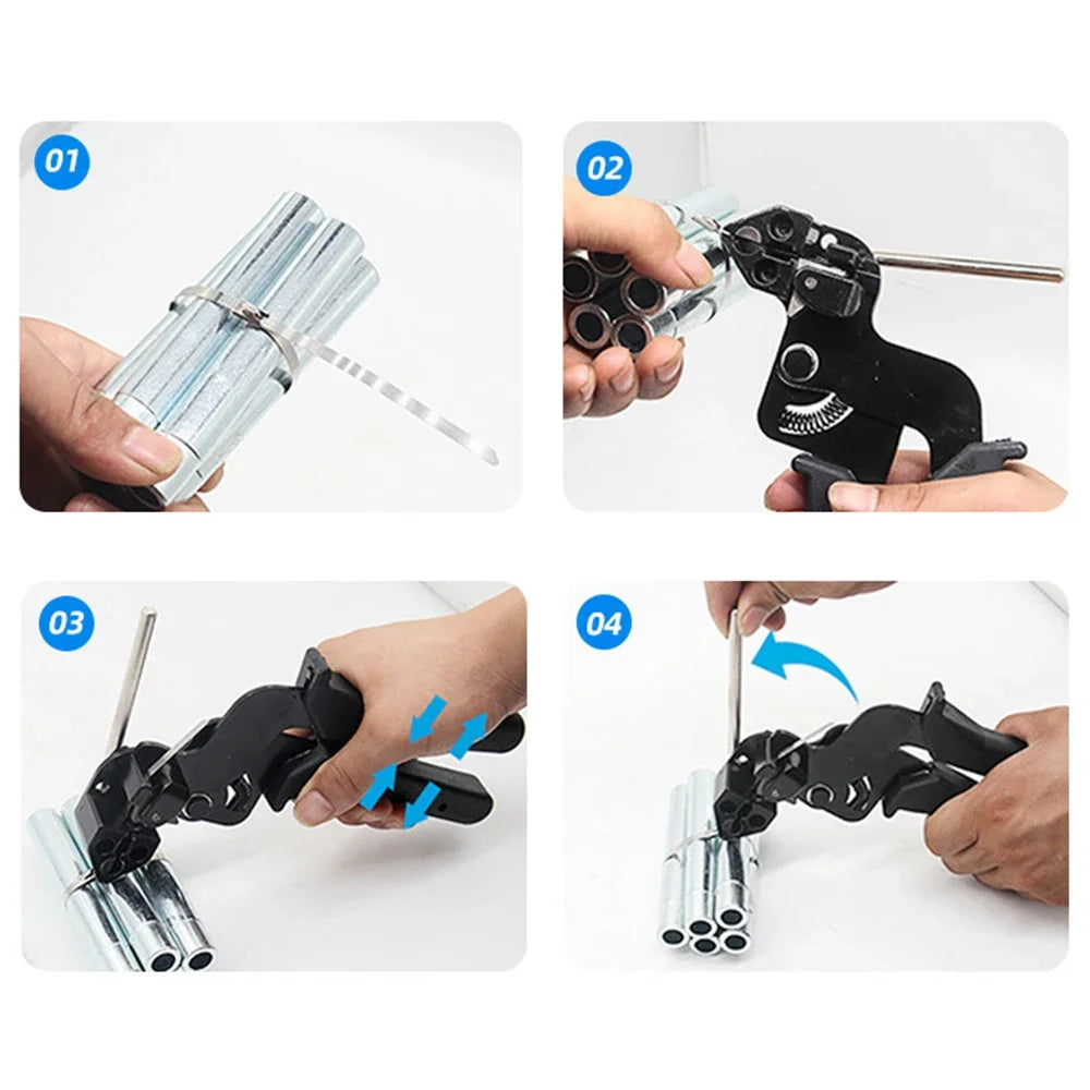 Heavy-Duty Stainless Steel Cable Tie Gun – Automatic Tensioning & Cutting Zip Tie Tool for Professional Fastening